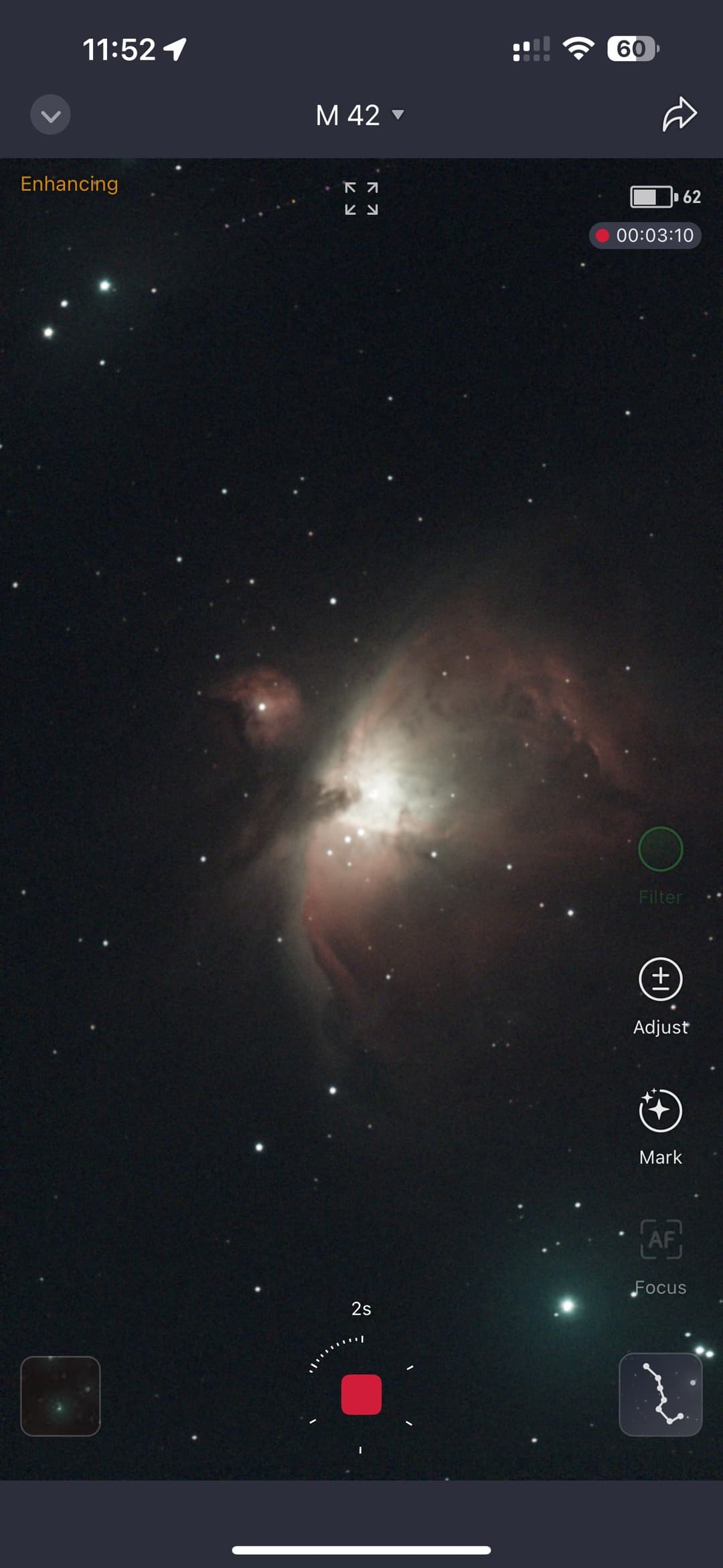 M42 - 3 minutes